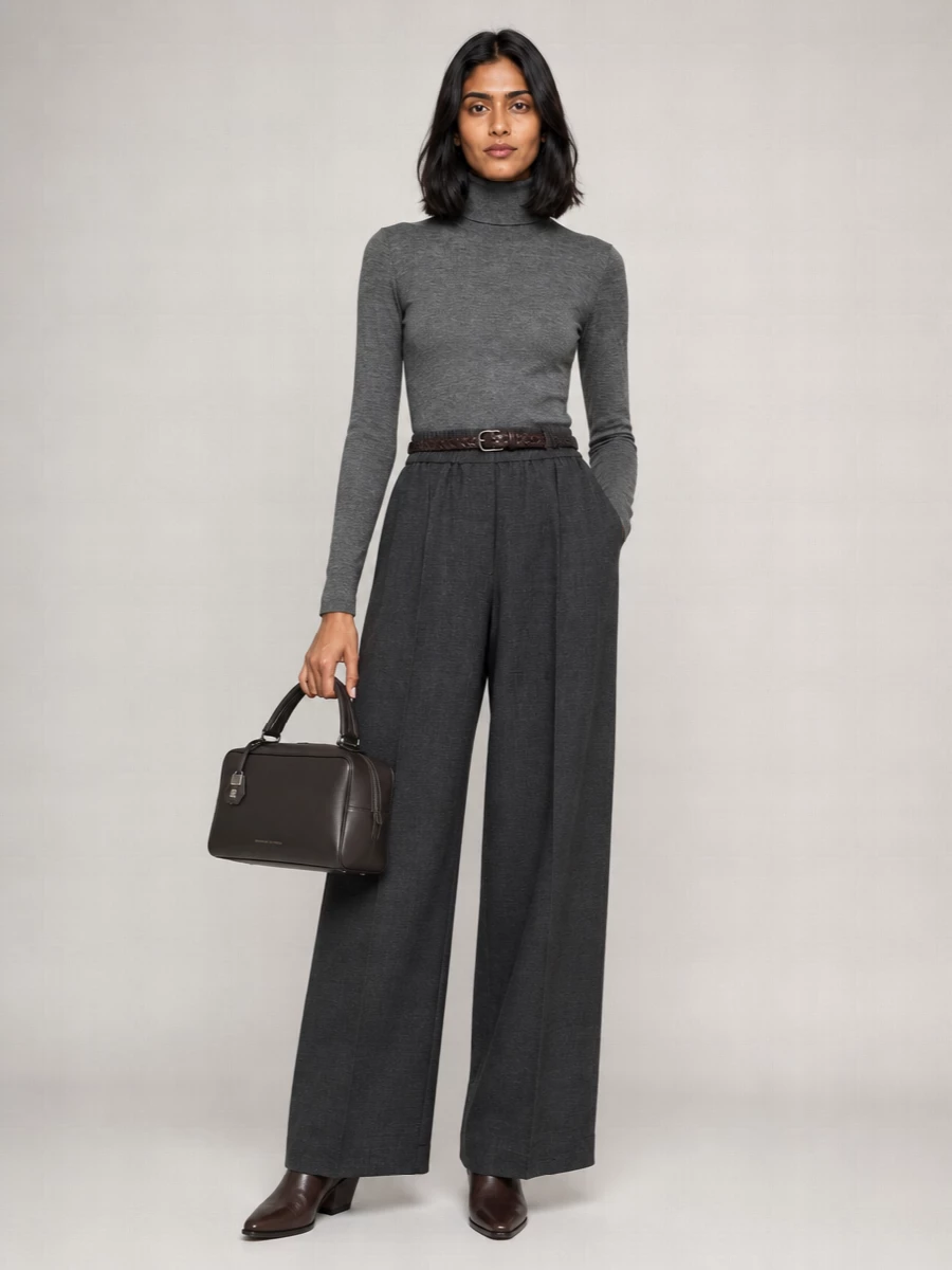 Brunello Cucinelli Virgin Wool Wide-Leg Trousers