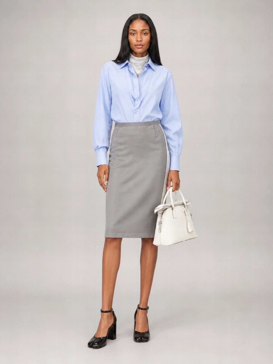 Maison Margiela Viscose Midi Pencil Skirt