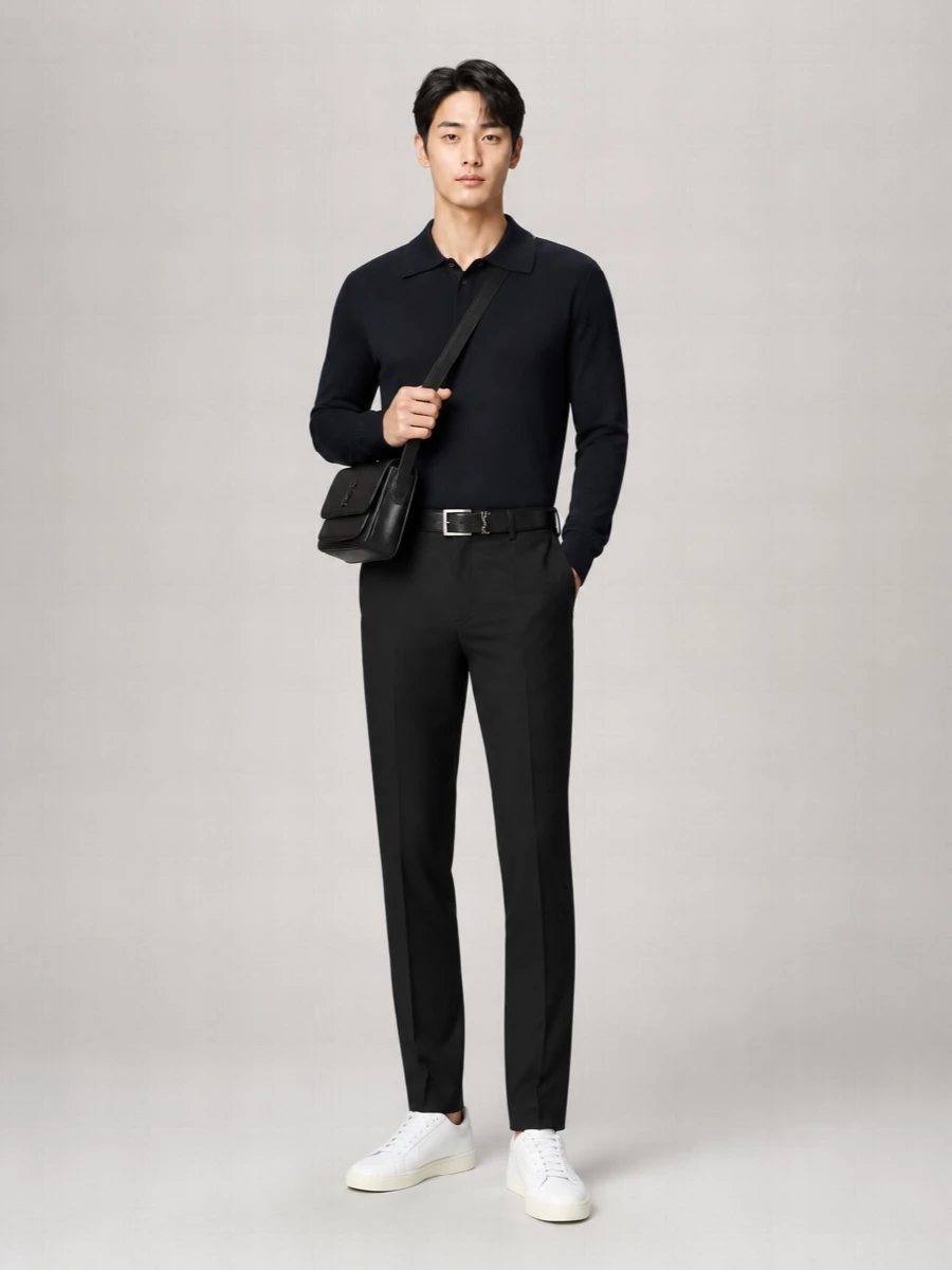 Saint Laurent Silk Blend Polo Shirt