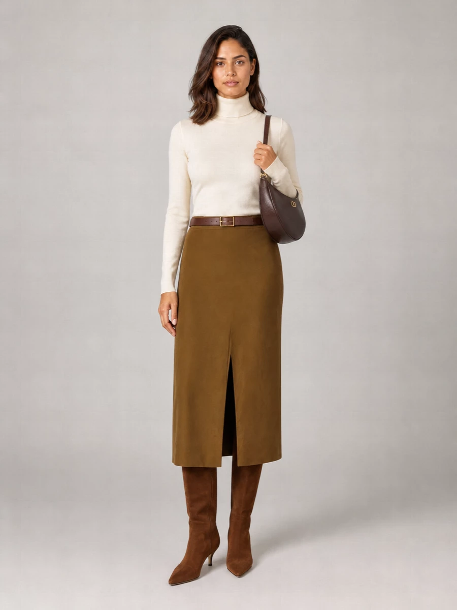 Vince Satin High-Rise Pencil Skirt