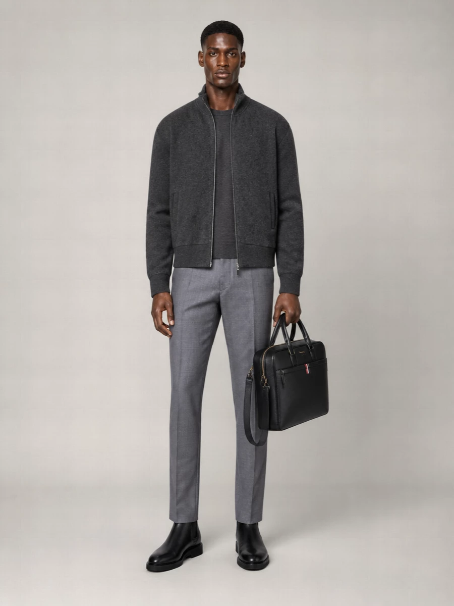 Thom Browne Wool Zip Up Cardigan