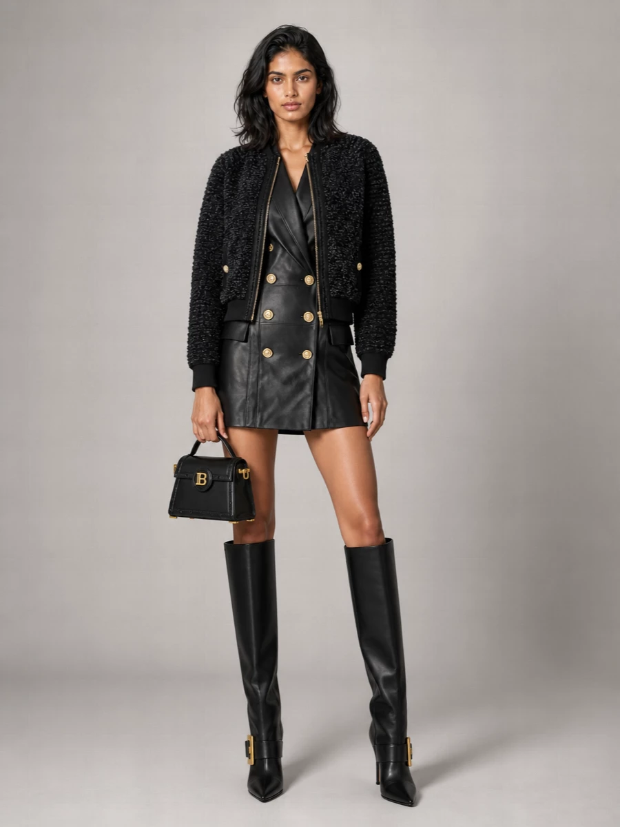 Balmain zip sequin-embellished jacket