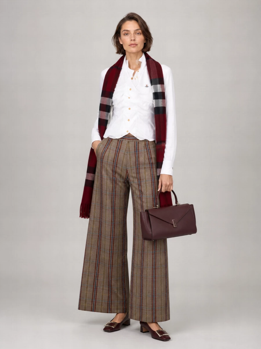 Vivienne Westwood Checked High-Rise Wide-Leg Trousers
