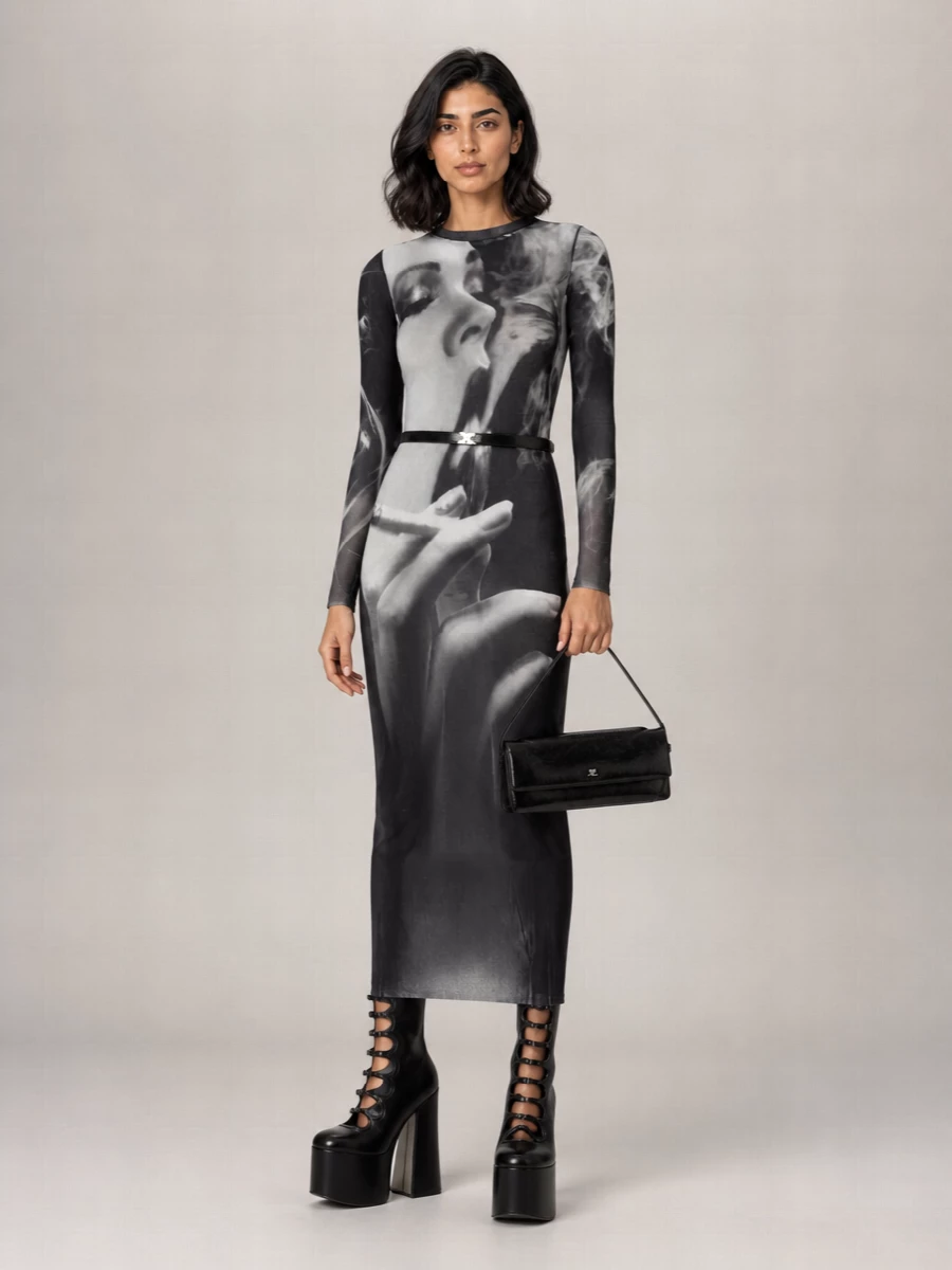 Jean Paul Gaultier Printed Maxi Dress