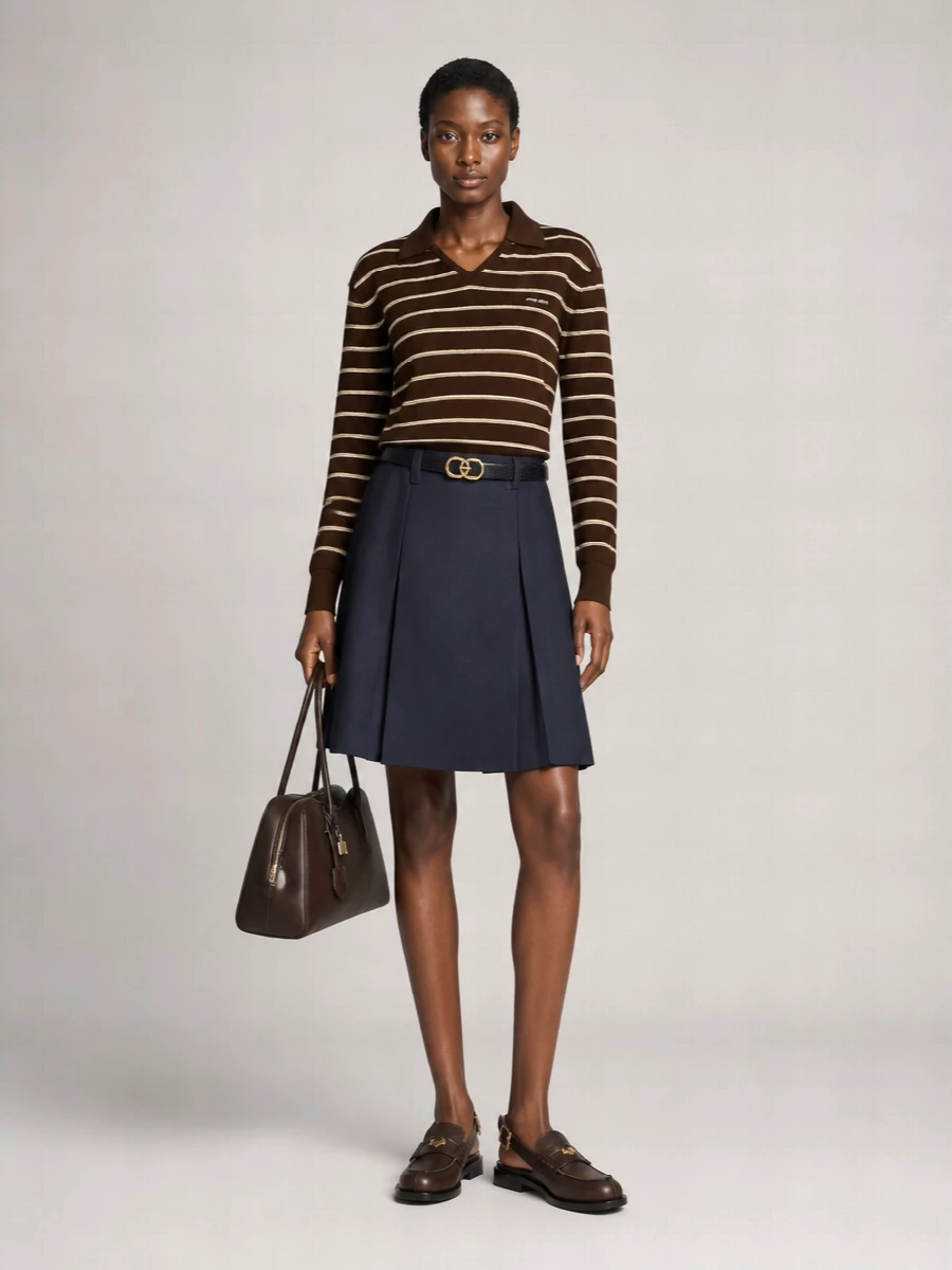 Miu Miu Embroidered Stretch Cotton Polo Shirt