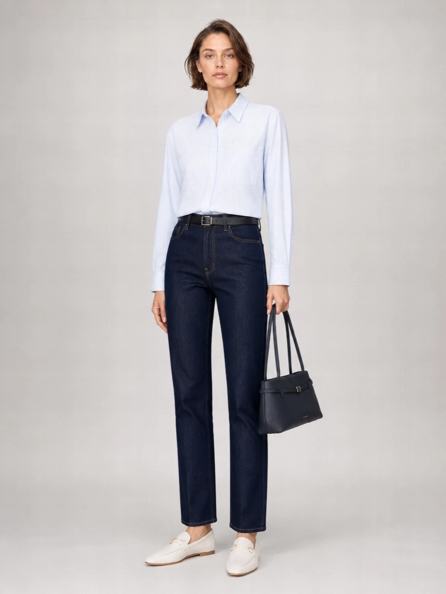 7 For All Mankind Linen-Blend High-Rise Wide-Leg Tailored Trousers