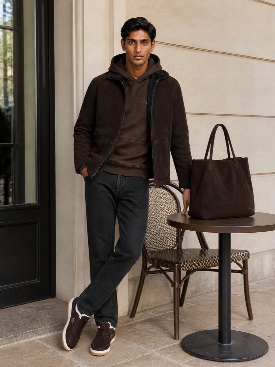 Yves salomon shearling jacket saint laurent jeans