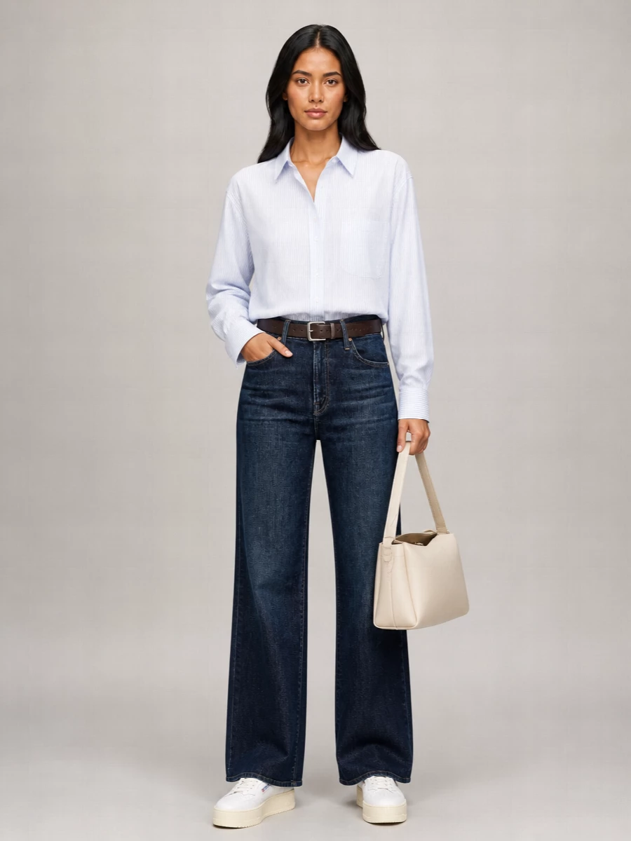Mother Denim Wide-Leg Trousers