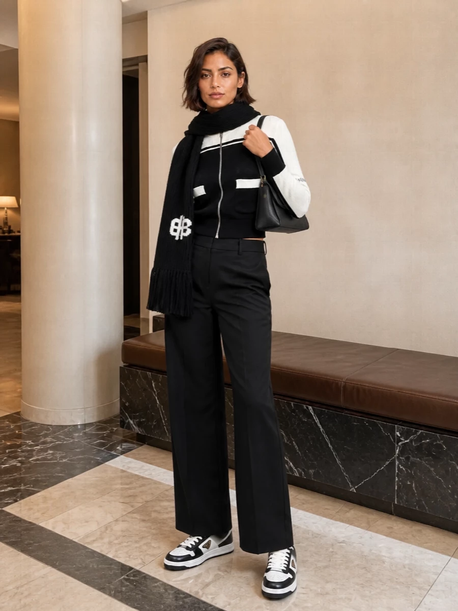 Palm angels cardigan prada sneakers track pants