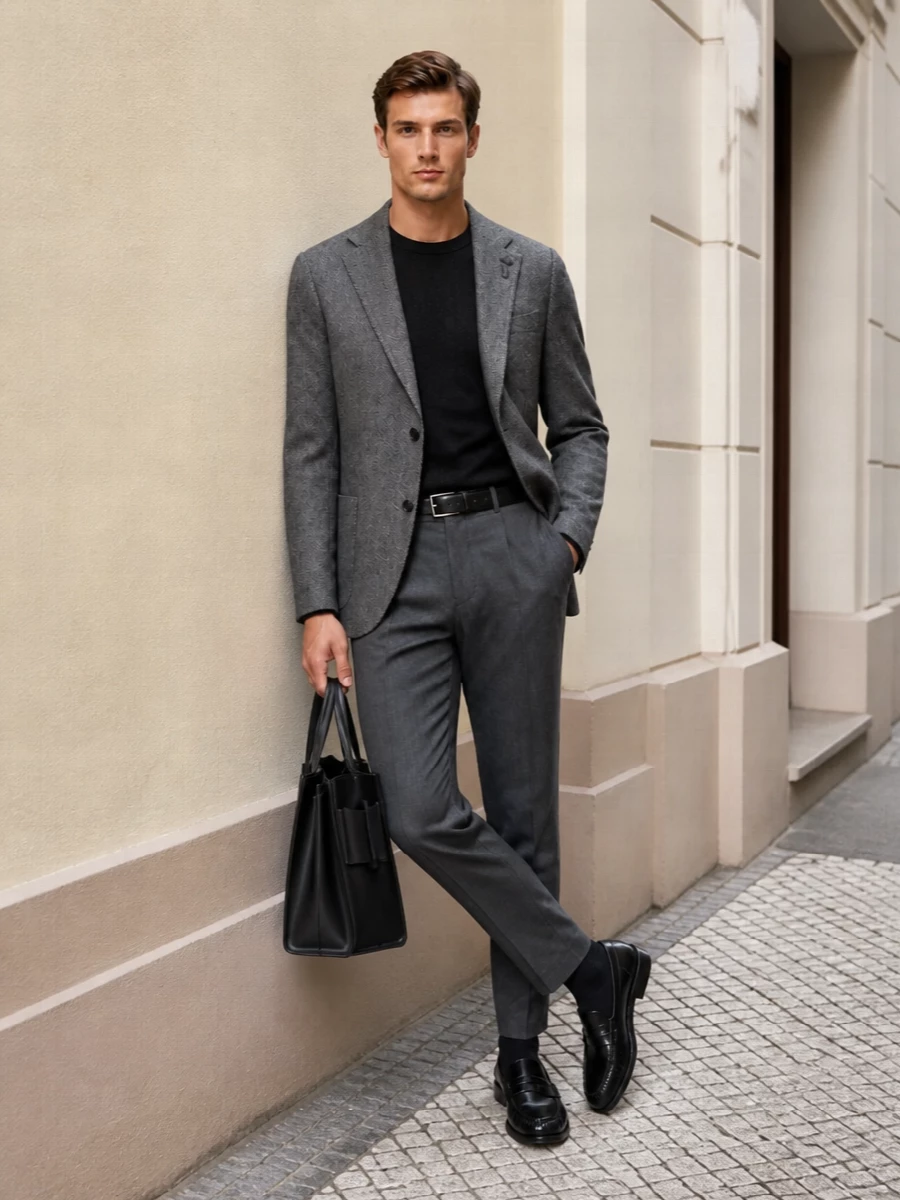 Lardini grey blazer pt torino trousers outfit