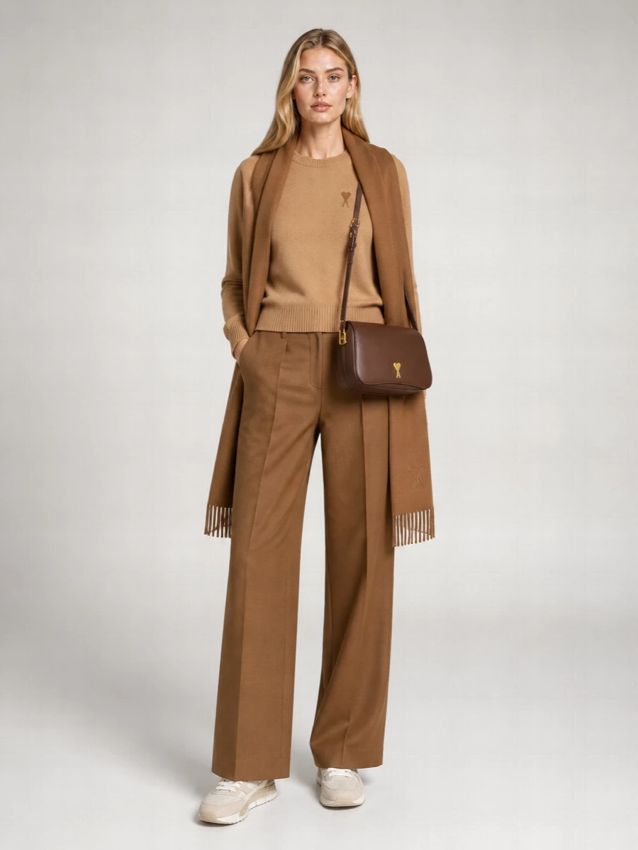Ami Paris Cashmere Ami De Coeur Ribbed Crew-Neck Sweater