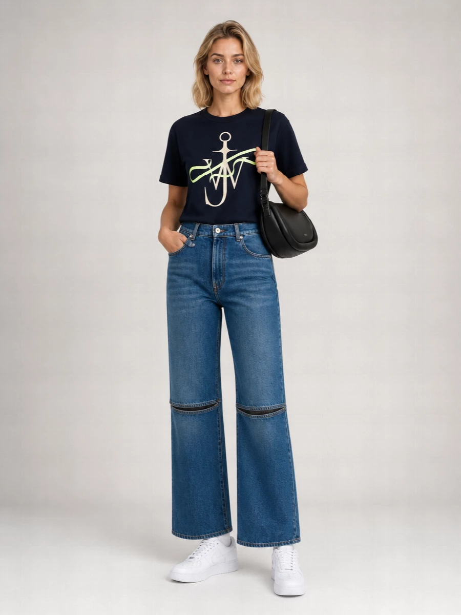 Jw Anderson Cotton Jersey Logo-Embroidered Short-Sleeve T-Shirt