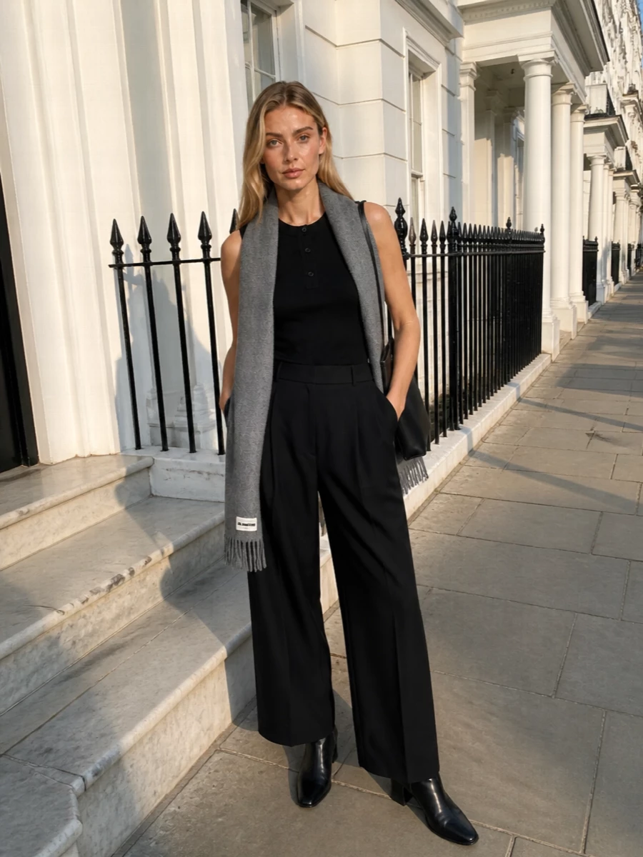 Studio nicholson wide leg trousers black henley