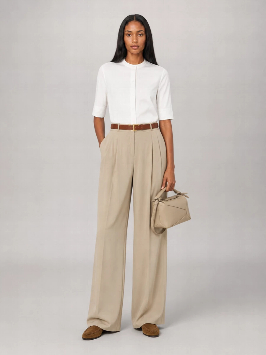 The Row Silk Pleated Wide-Leg Trousers