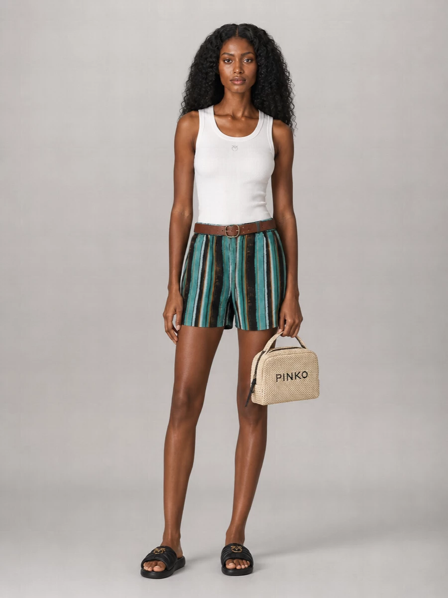 Pinko Striped Knee-Length Shorts