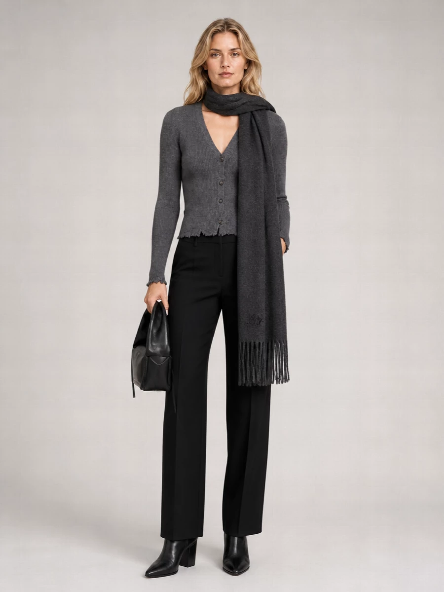 Mm6 Maison Margiela fine-knit v-neck long-sleeve cardigan