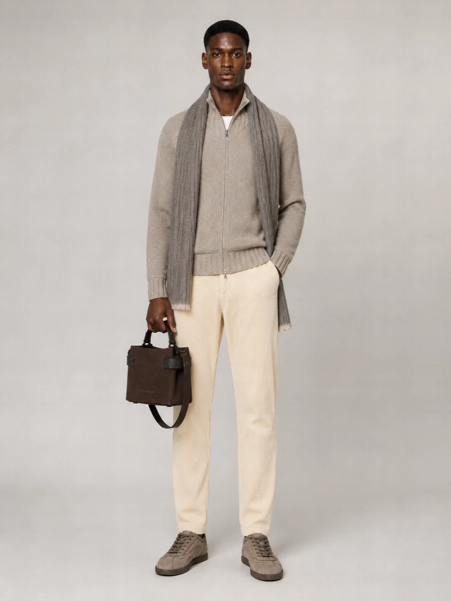 Brunello Cucinelli Cashmere Padded High Neck Zip Cardigan