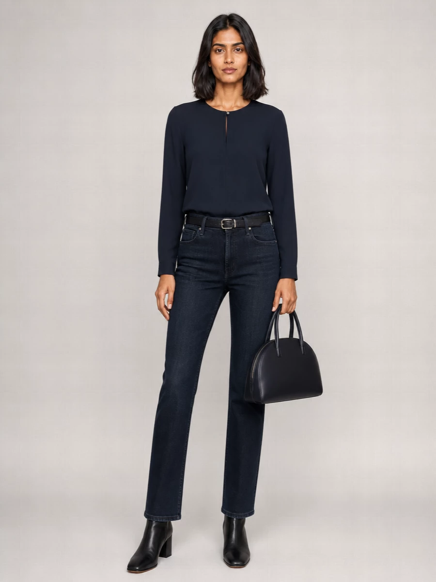 Mother Denim Mid-Rise Straight-Leg Jeans