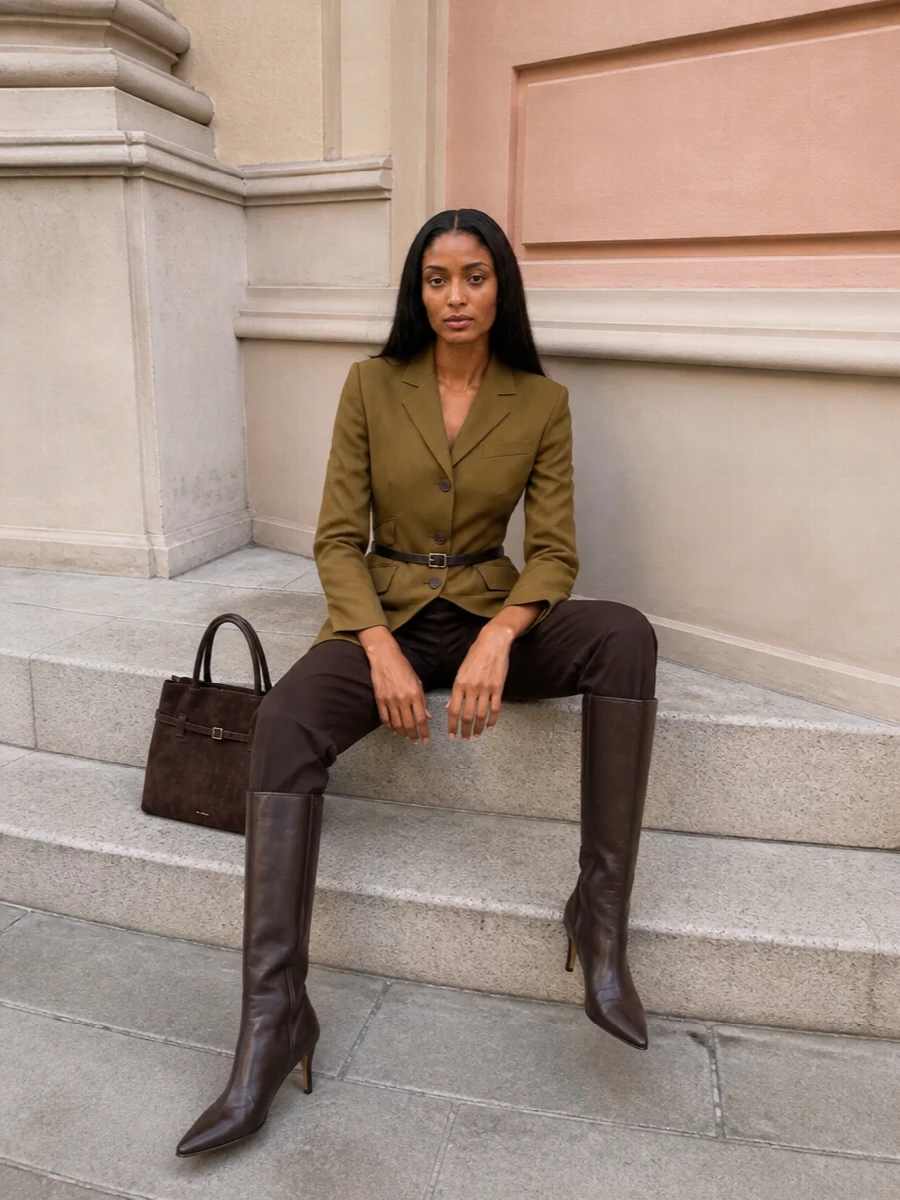 Max mara brown trousers tailored blazer boots