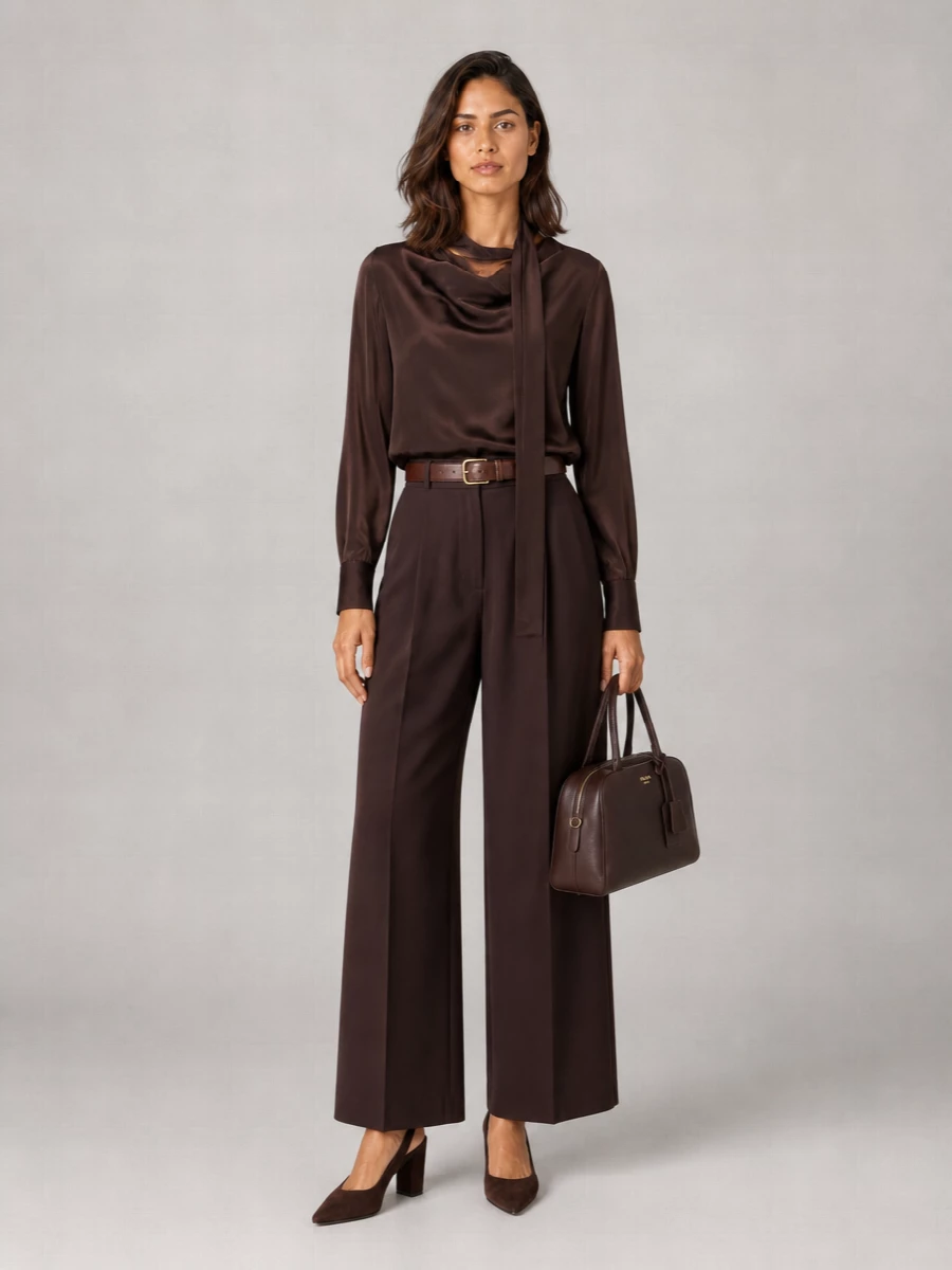 Max Mara silk draped-neck scarf blouse