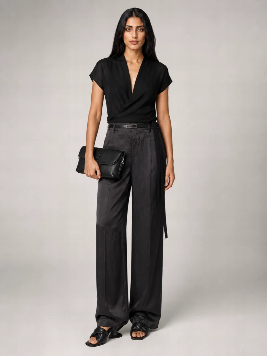 Rick Owens Cupro Wide-Leg Trousers