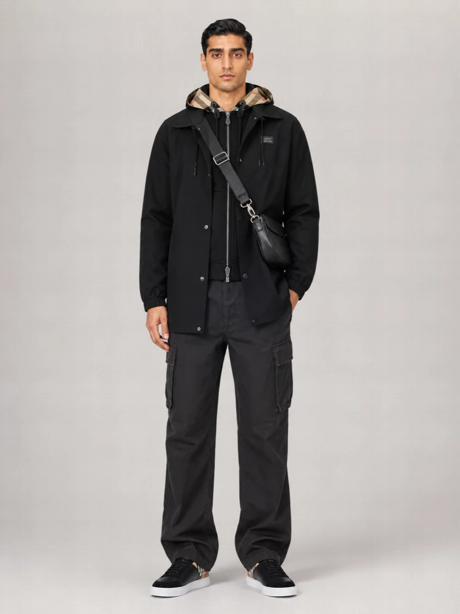 Burberry Reversible Hooded Biker Jacket