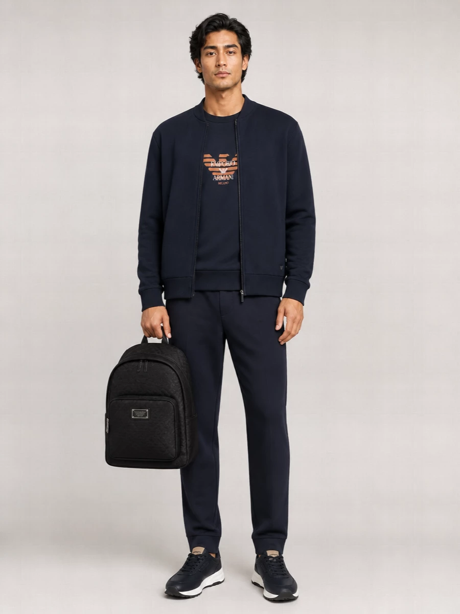Emporio Armani virgin wool knitted zip jacket