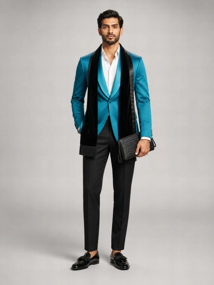 Dolce&Gabbana Wool Silk Double Breasted Tuxedo Blazer