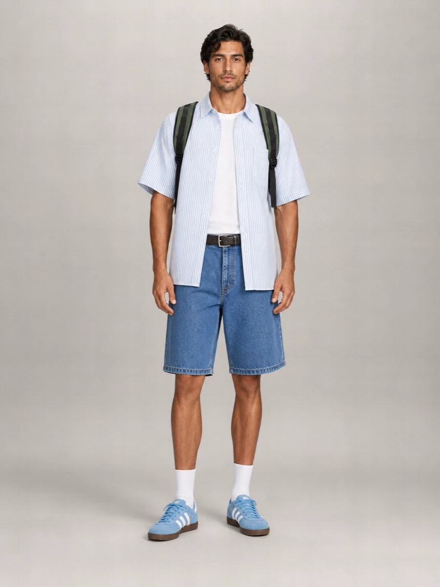 Carhartt Wip Denim Loose-Fit Knee-Length Shorts