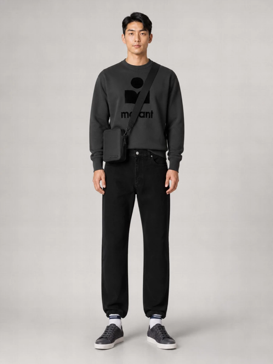 Isabel Marant Cotton-Blend Logo-Print Crewneck Sweatshirt