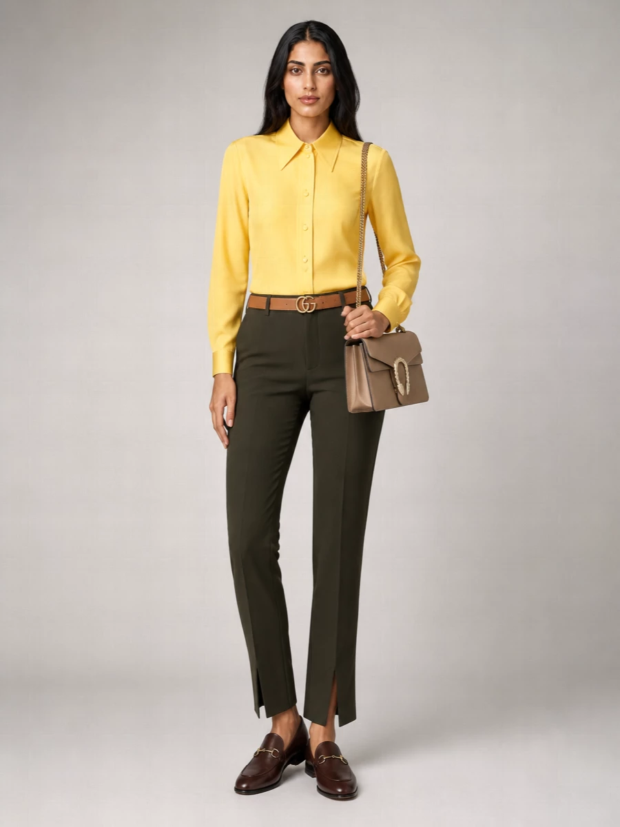 Gucci Silk Long-Sleeve Shirt