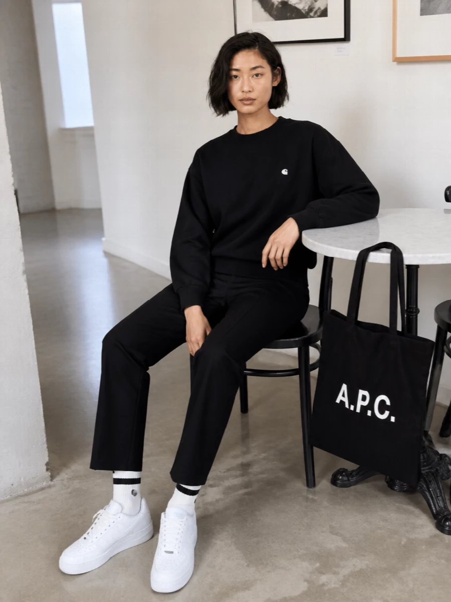 Carhartt sweatshirt black pants nike sneakers