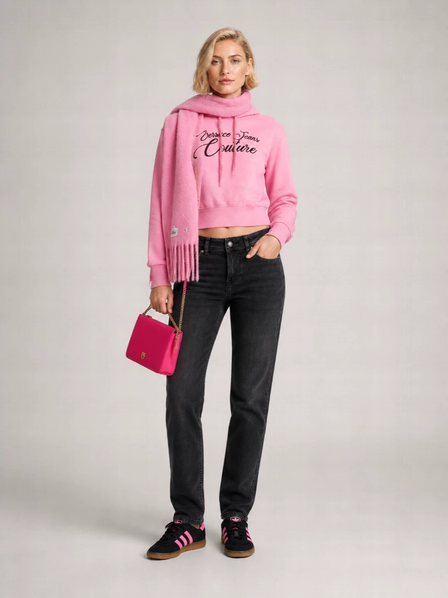 Pinko Love Bag Flat Leather Crossbody Bag