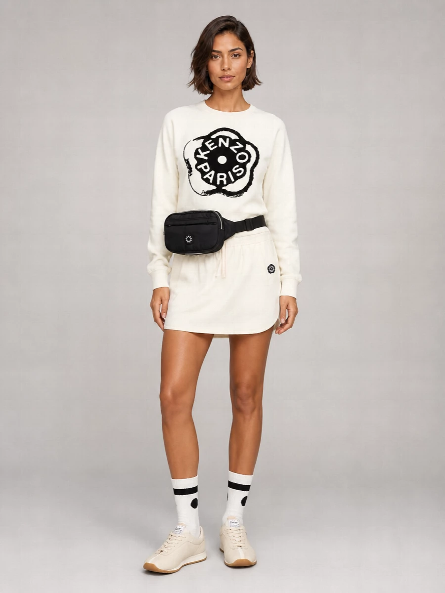 Kenzo Cotton Floral Print Crew Neck Long Sleeve Sweatshirt