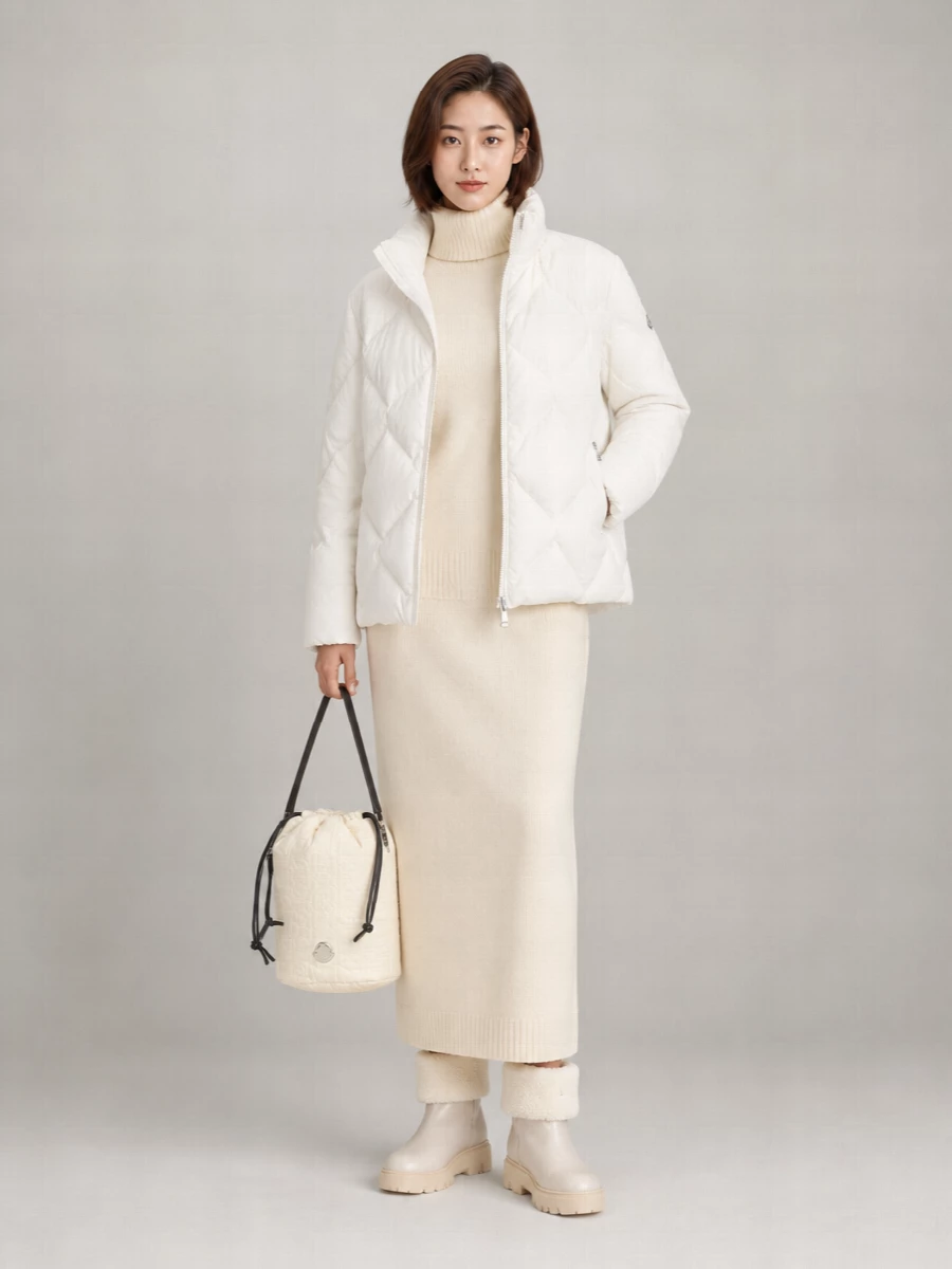 Moncler Cashmere-Blend Quilted Padded Cardigan