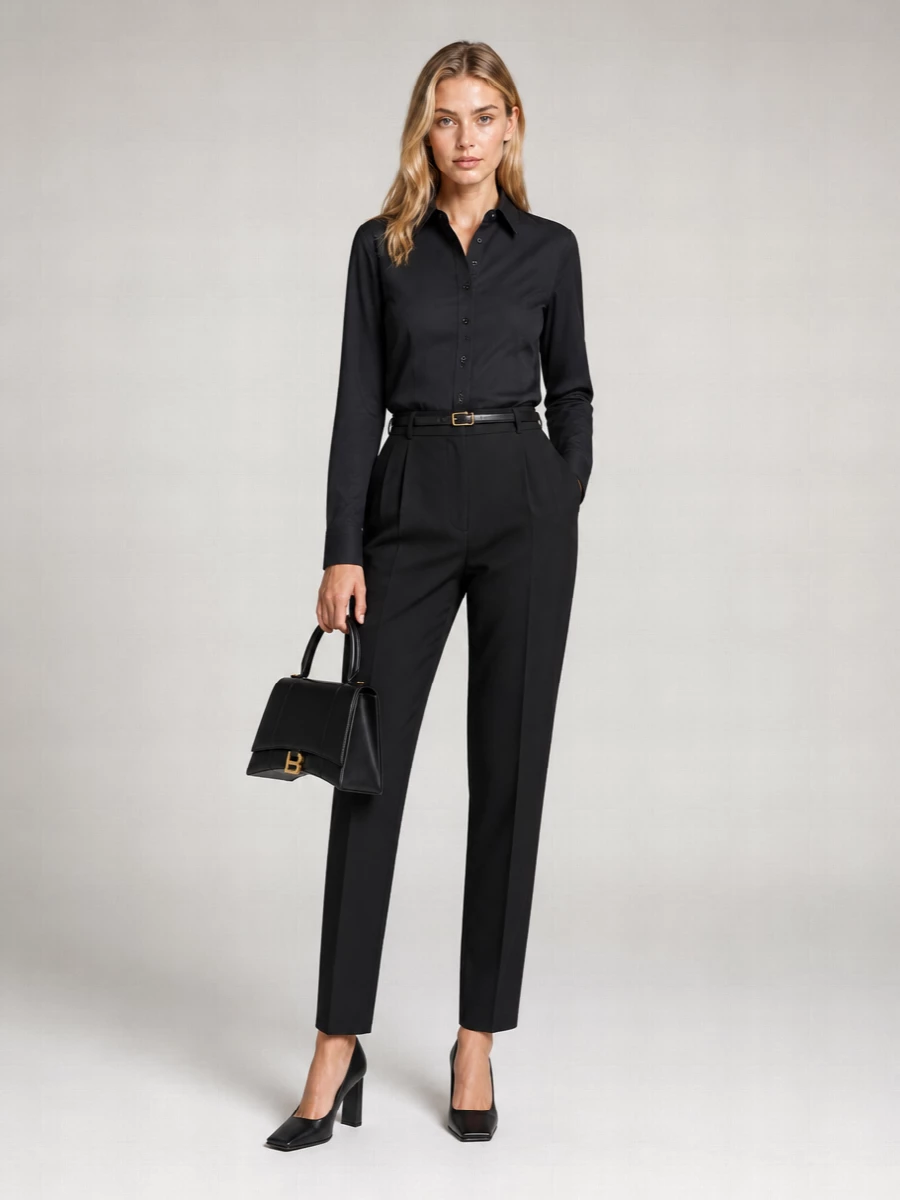 Balmain Virgin Wool High-Rise Pleated Tailored Trousers