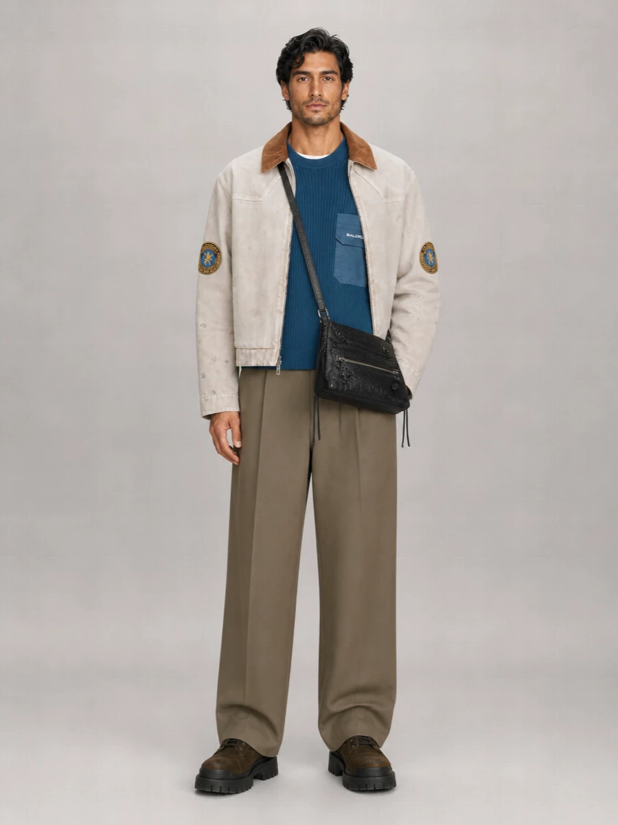 Balenciaga denim cropped single-breasted jacket