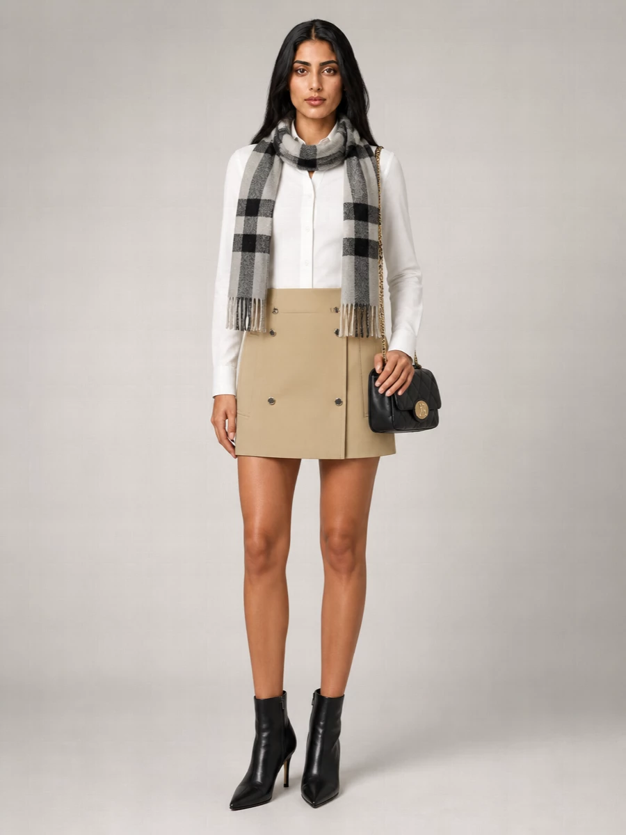Burberry Cotton Flared Mini Skirt