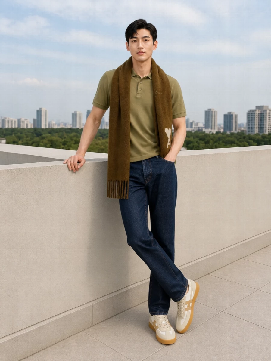 Kenzo polo dark jeans hogan sneakers