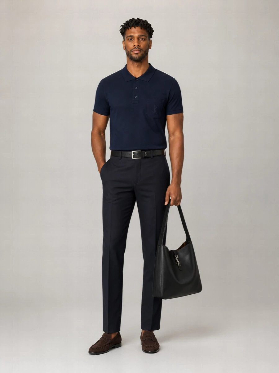 Saint Laurent Cotton Piqué Polo Shirt