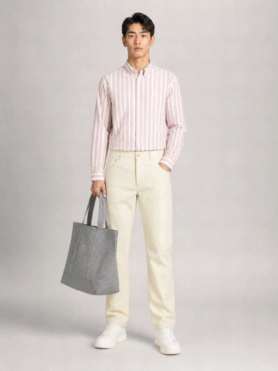 Carhartt Wip Striped Cotton Loose-Fit Long-Sleeve Shirt