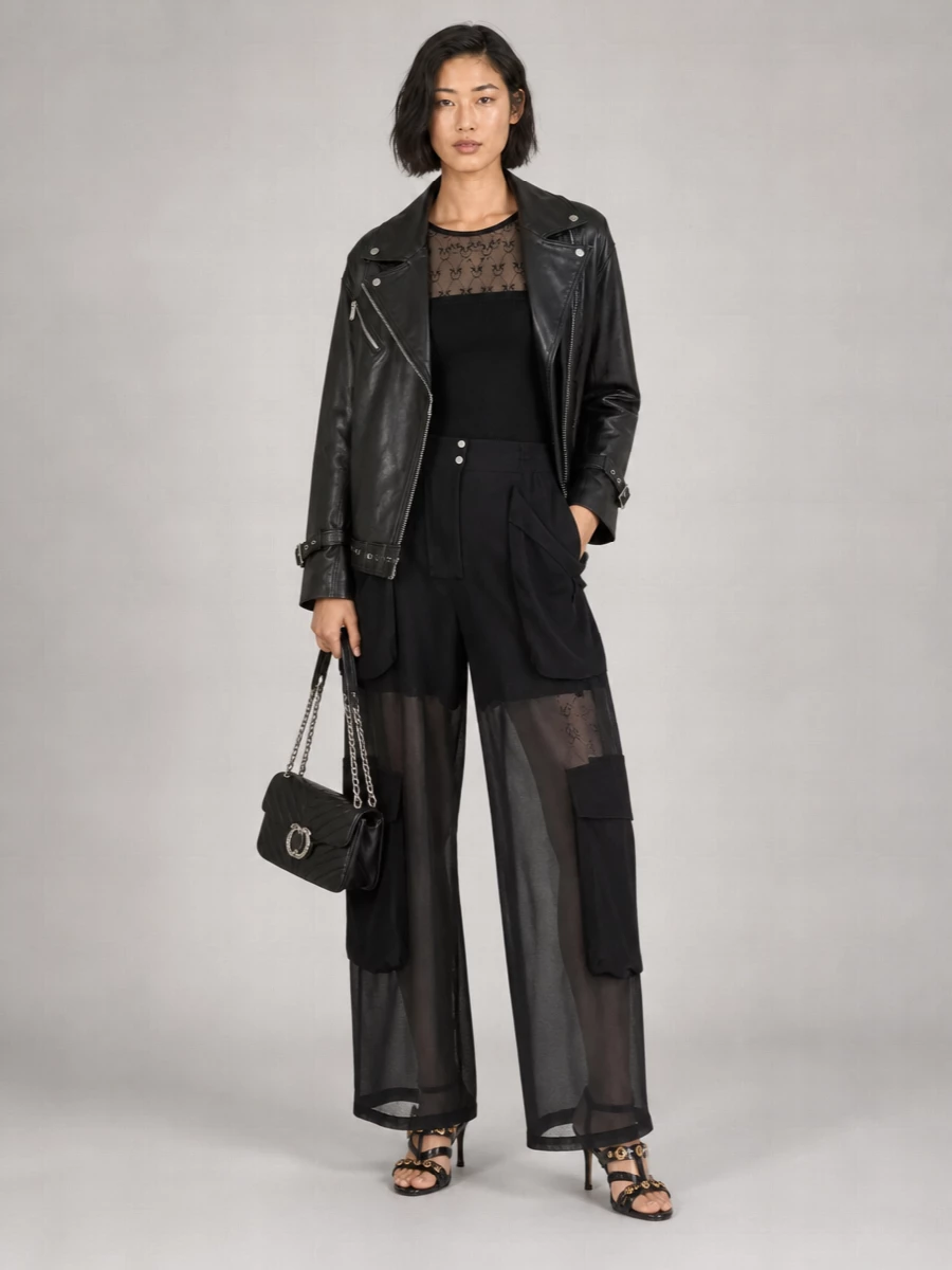Pinko Leather Biker Jacket