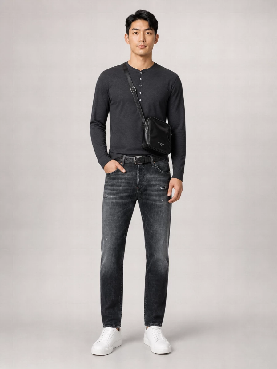 Dsquared2 Long-Sleeve Henley T-Shirt