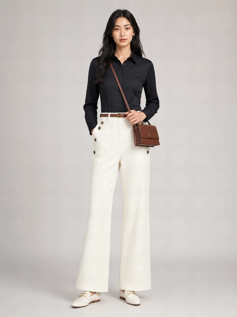 Max Mara High-Rise Wide-Leg Cotton Trousers