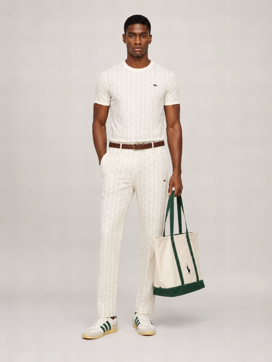 Lacoste Monogram Jacquard Straight-Leg Trousers