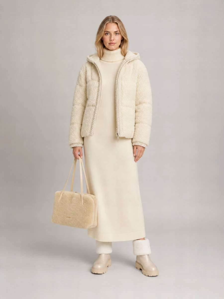 Moncler Wool Bouclé Oversized Down Jacket