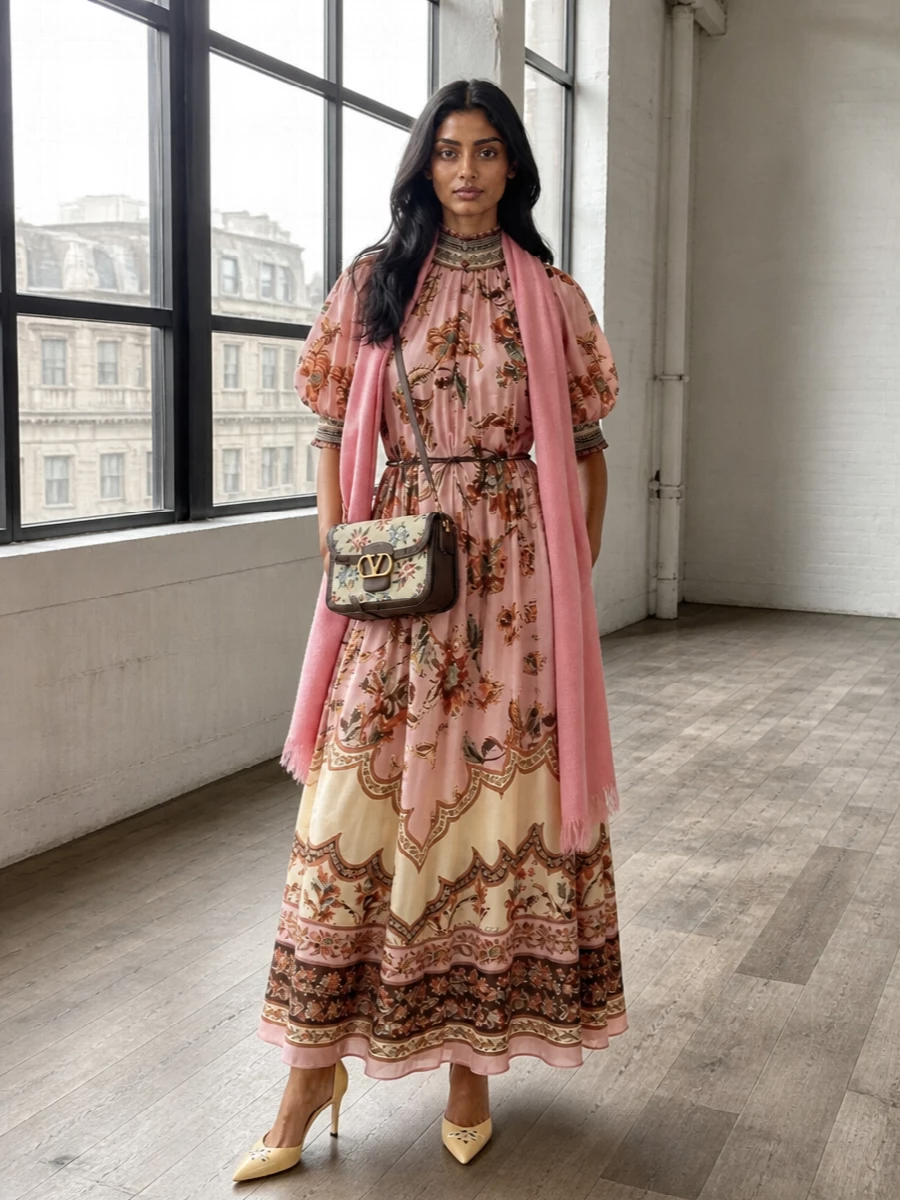 Zimmermann floral maxi dress valentino pumps