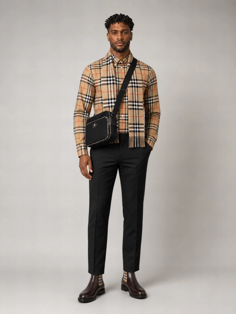 Burberry check cotton long-sleeve shirt