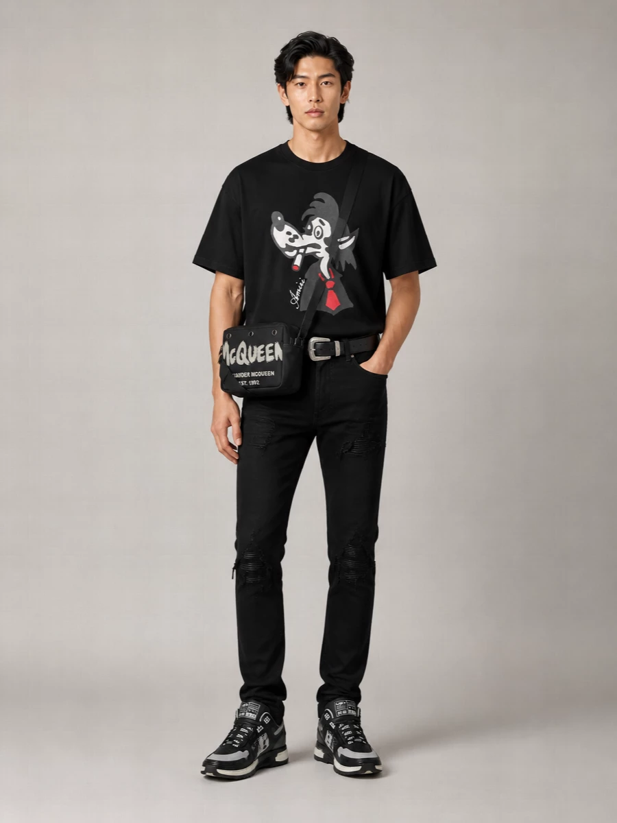 Amiri Leather Western Belt
