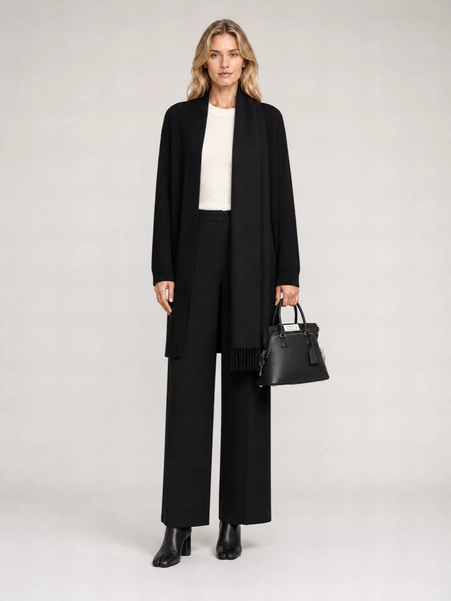 Mm6 Maison Margiela Oversized Wool-Blend Crewneck Cardigan